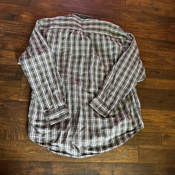 Green/Yellow-orange Plaid Button Down Shirt from Gap - Picture 2 of 5